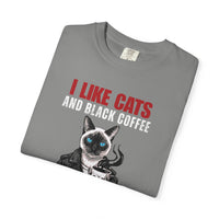 Load image into Gallery viewer, I Like Cats and Black Coffee Shirt – Funny Introvert Cat Lover Tee