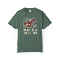 Load image into Gallery viewer, Blue Spruce Green t-shirt with a lobster graphic and text on a white background
