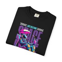 Load image into Gallery viewer, Folded Black t-shirt with astronaut graphic and 'I Just Need Some Space' text on a white background