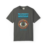 Load image into Gallery viewer, Pepper Gray t-shirt with colorful eye design and text on a white background