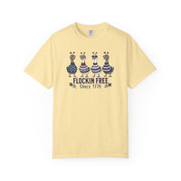 Load image into Gallery viewer, Banana Comfort Colors t-shirt with a graphic of four birds and text on a white background