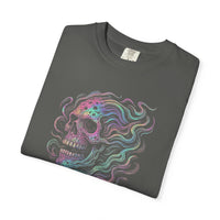 Load image into Gallery viewer, Psychedelic Skull Shirt – Colorful Iridescent Trippy Flame Skull Tee