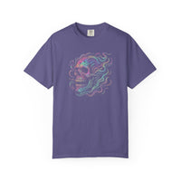 Load image into Gallery viewer, Psychedelic Skull Shirt – Colorful Iridescent Trippy Flame Skull Tee