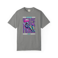 Load image into Gallery viewer, Graphite Gray t-shirt with a colorful graphic design on a white background
