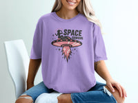 Load image into Gallery viewer, Space Cowgirl Purple Graphic Tee Shirt Fashion Top