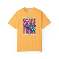 Load image into Gallery viewer, Citrus Yellow t-shirt with a colorful graphic of an astronaut and text on a white background