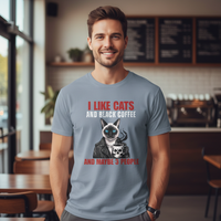 Load image into Gallery viewer, I Like Cats and Black Coffee Shirt – Funny Introvert Cat Lover Tee