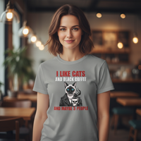 Load image into Gallery viewer, I Like Cats and Black Coffee Shirt – Funny Introvert Cat Lover Tee