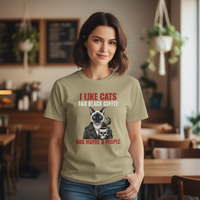 Load image into Gallery viewer, I Like Cats and Black Coffee Shirt – Funny Introvert Cat Lover Tee