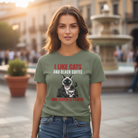 Load image into Gallery viewer, I Like Cats and Black Coffee Shirt – Funny Introvert Cat Lover Tee