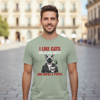 Load image into Gallery viewer, I Like Cats and Black Coffee Shirt – Funny Introvert Cat Lover Tee