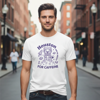 Load image into Gallery viewer, Houston We're Ready For Caffeine T-Shirt, Cute Astronaut Animal Tee